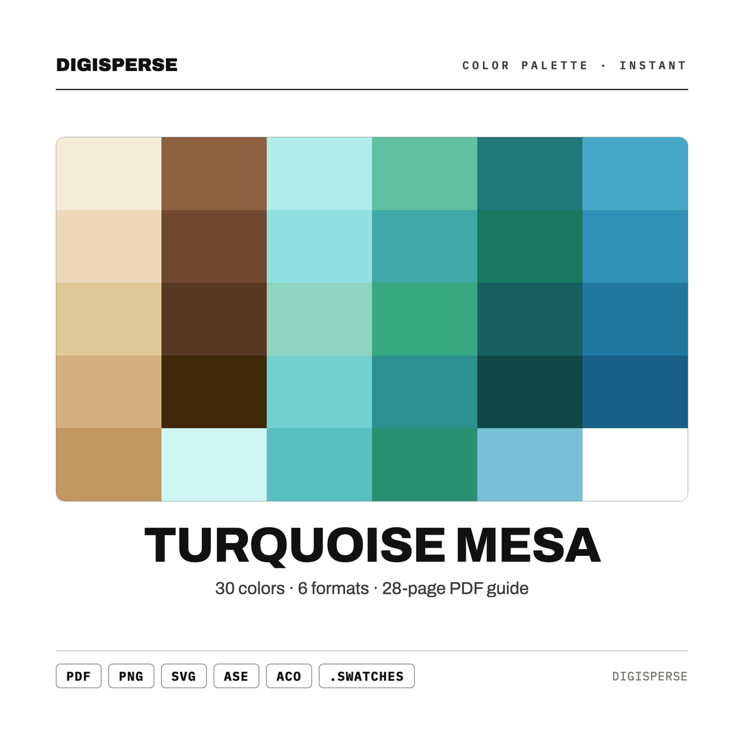 Turquoise Mesa — every swatch at a glance (classic hero)