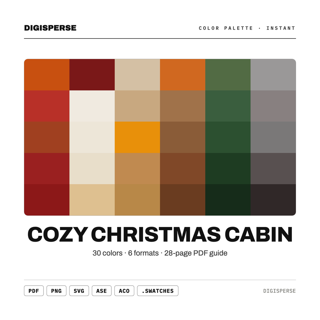 Cozy Christmas Cabin — every swatch at a glance (classic hero)