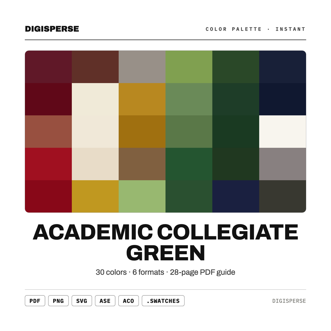 Academic Collegiate Green — every swatch at a glance (classic hero)