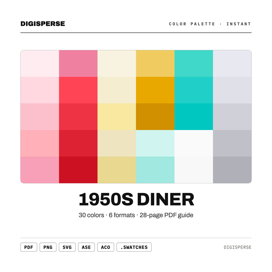 1950S Diner — every swatch at a glance (classic hero)