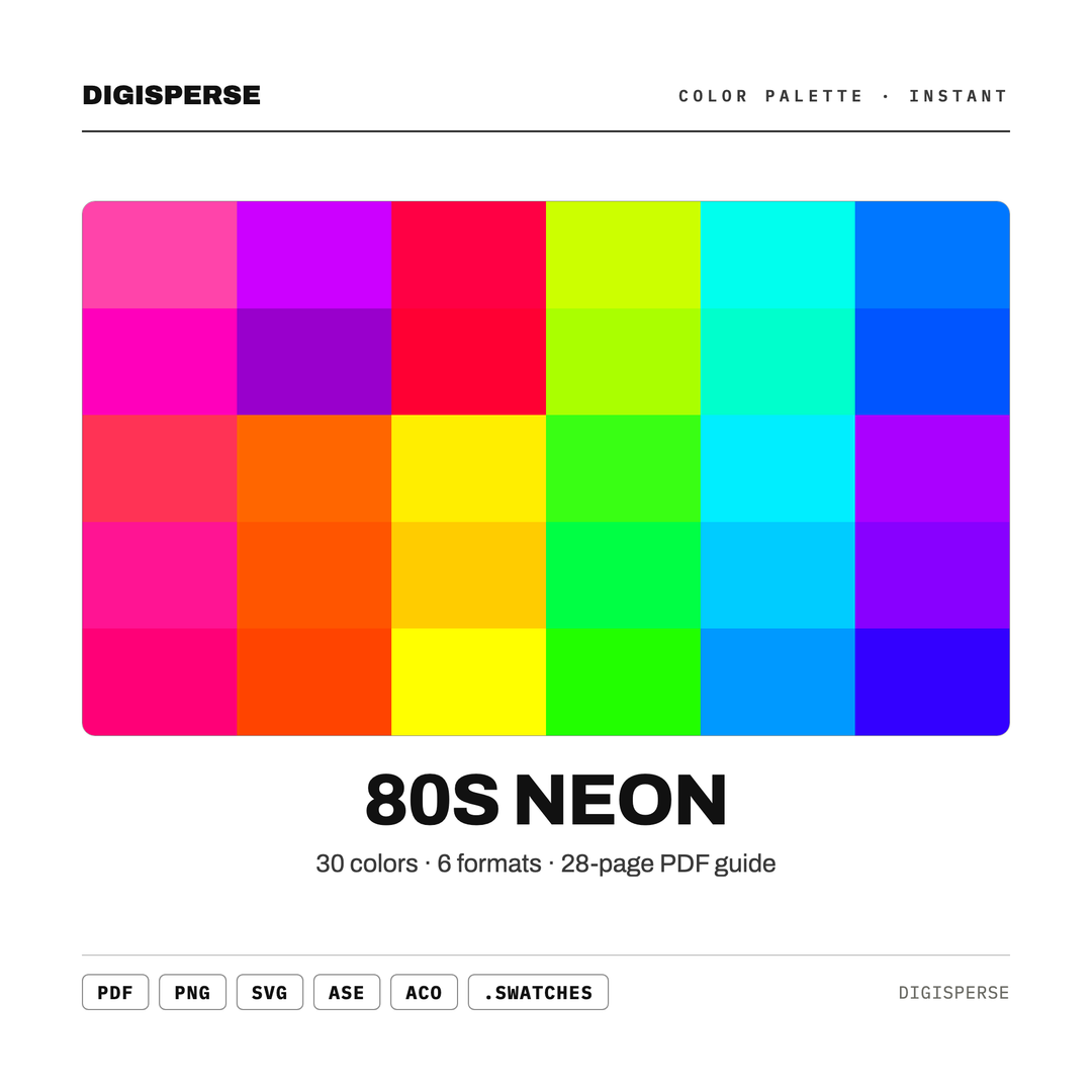 80s Neon — every swatch at a glance (classic hero)