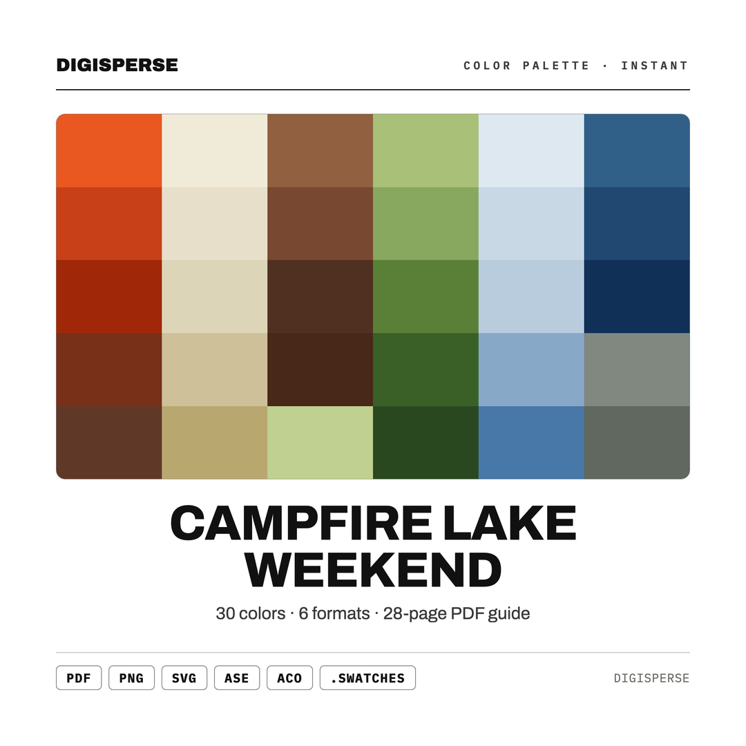 Campfire Lake Weekend — every swatch at a glance (classic hero)
