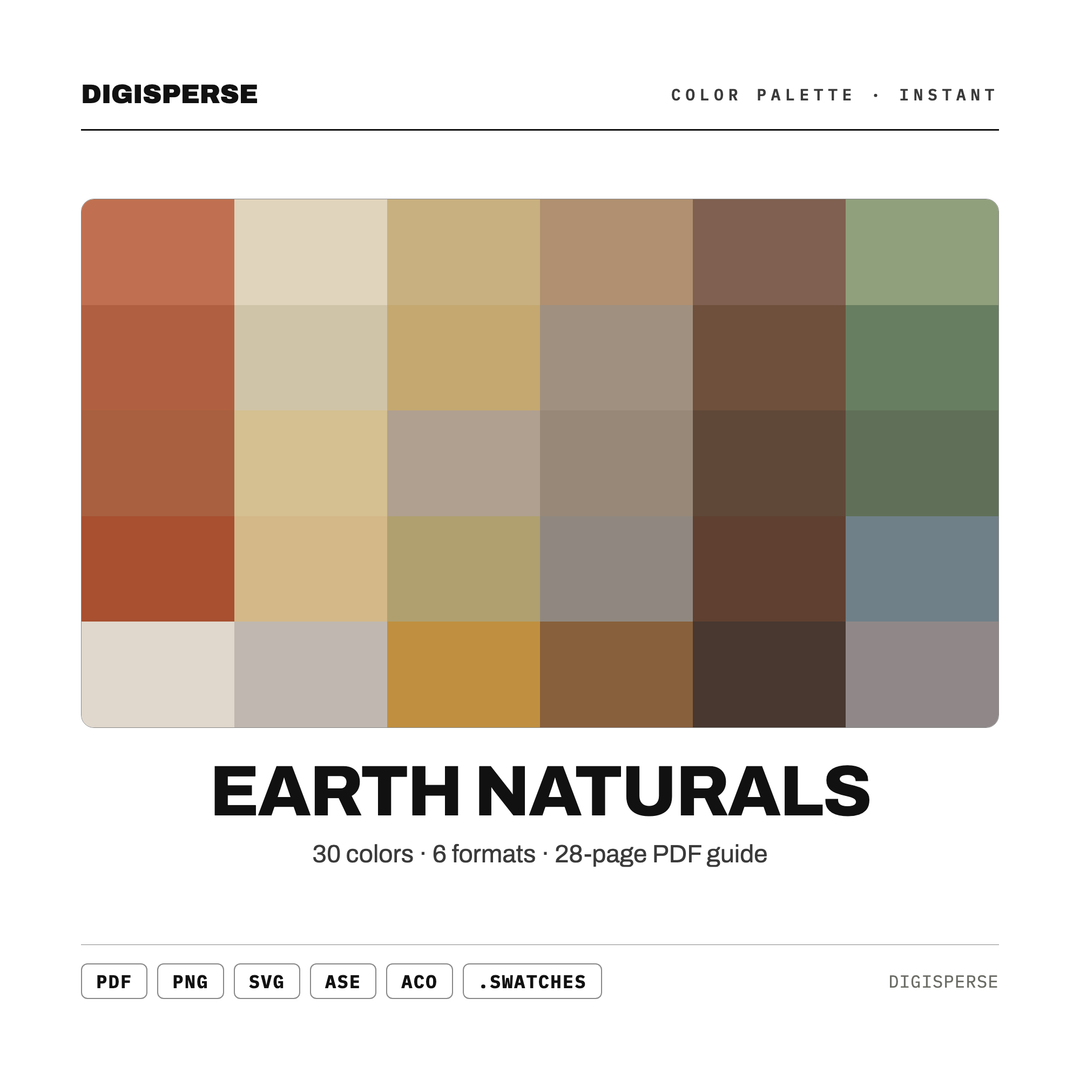 Earth Naturals — every swatch at a glance (classic hero)