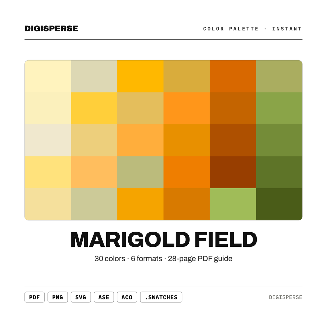 Marigold Field — every swatch at a glance (classic hero)