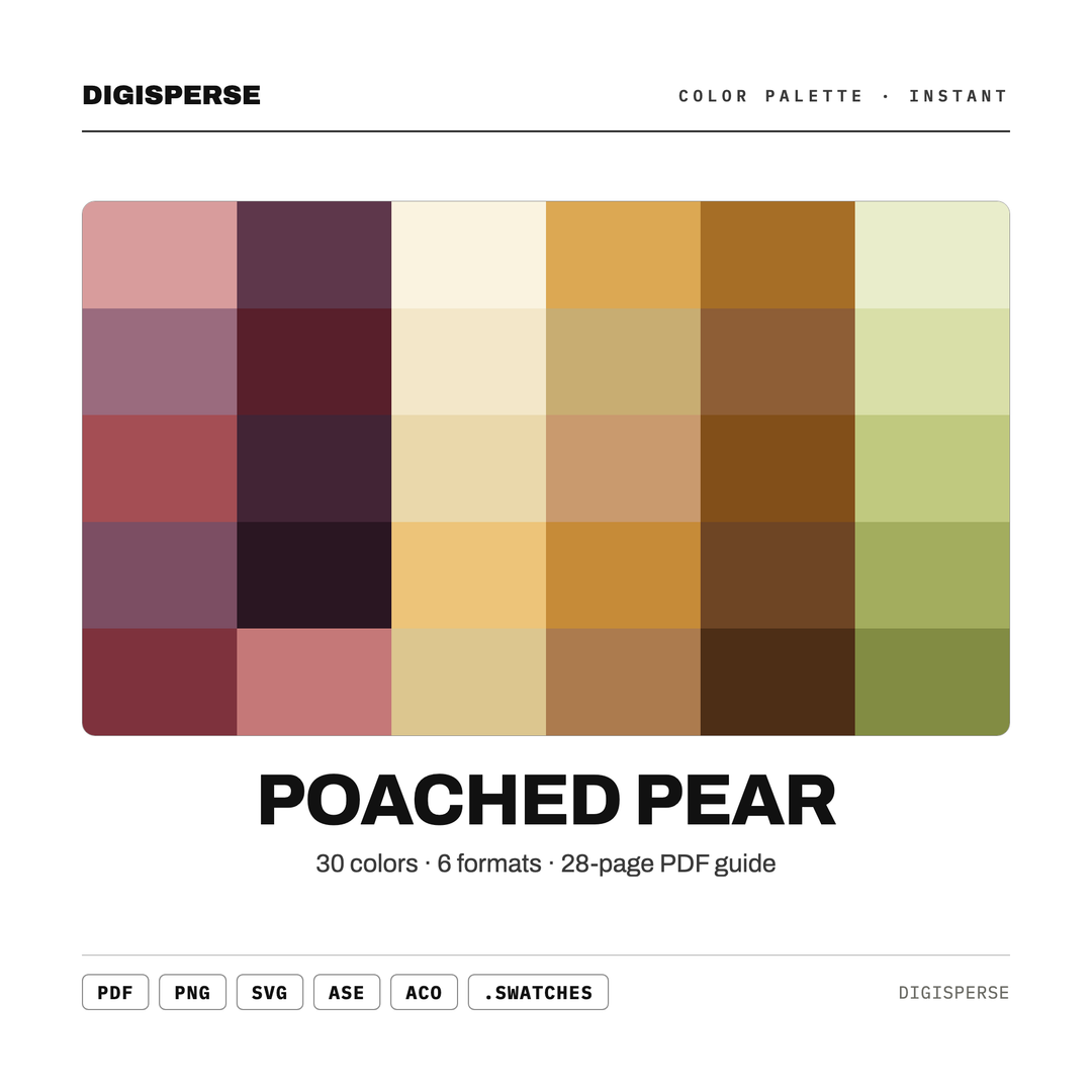 Poached Pear — every swatch at a glance (classic hero)
