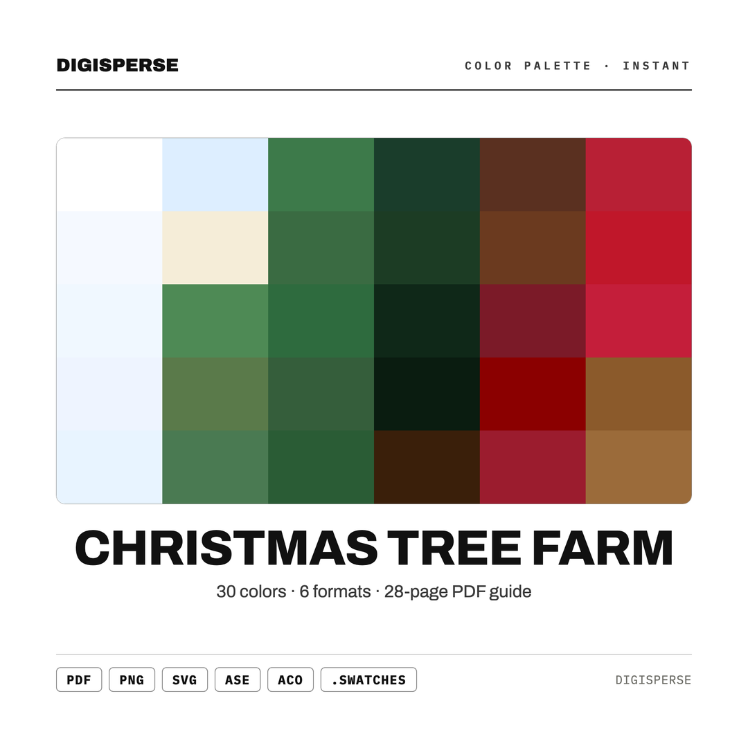 Christmas Tree Farm — every swatch at a glance (classic hero)