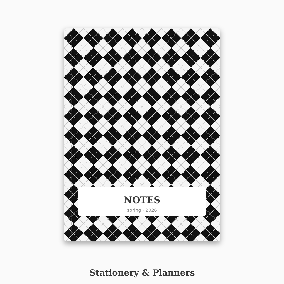 Black and White Argyle Digital Paper | Seamless Pattern