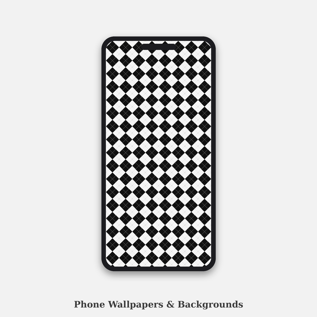 Black and White Argyle Digital Paper | Seamless Pattern