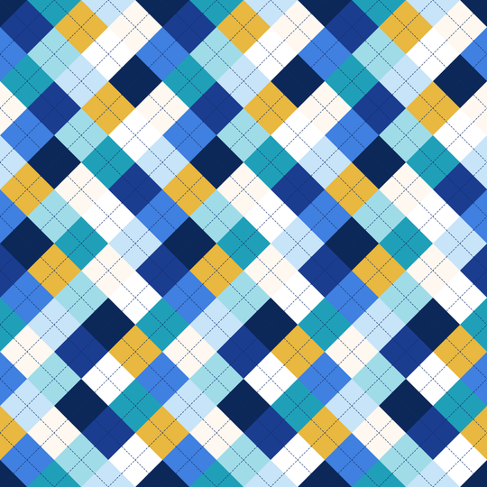 Seamless pattern tile — aegean blue argyle