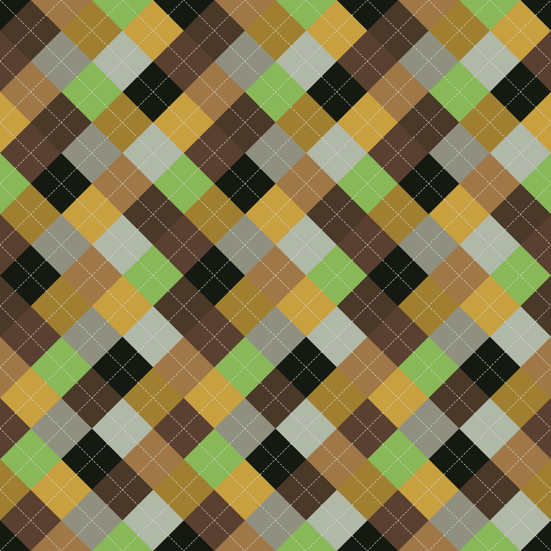 Seamless pattern tile — ancient forest argyle