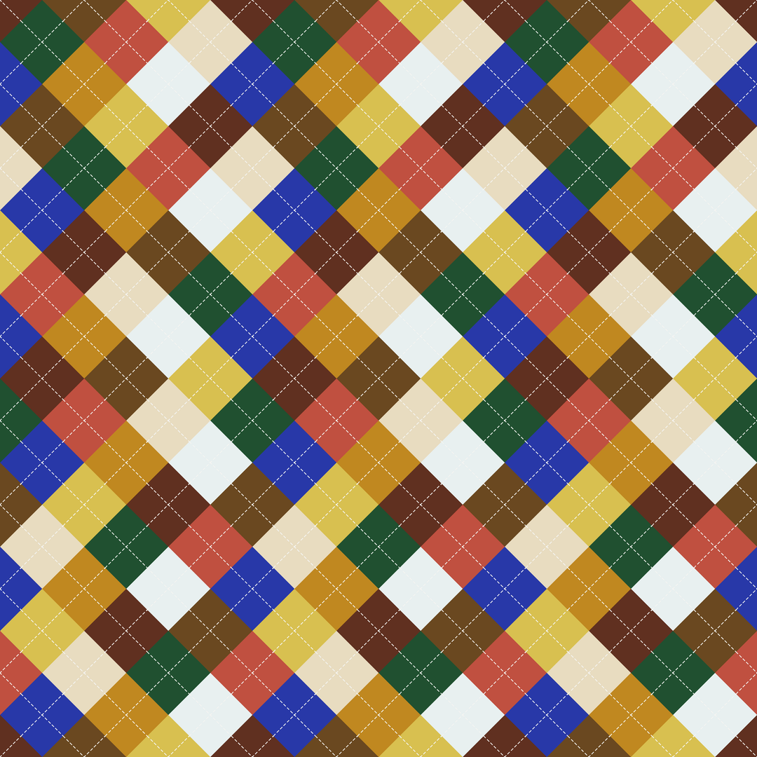 Seamless pattern tile — apothecary shelf argyle