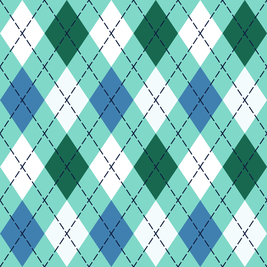 Seamless pattern tile — aquamarine classic argyle