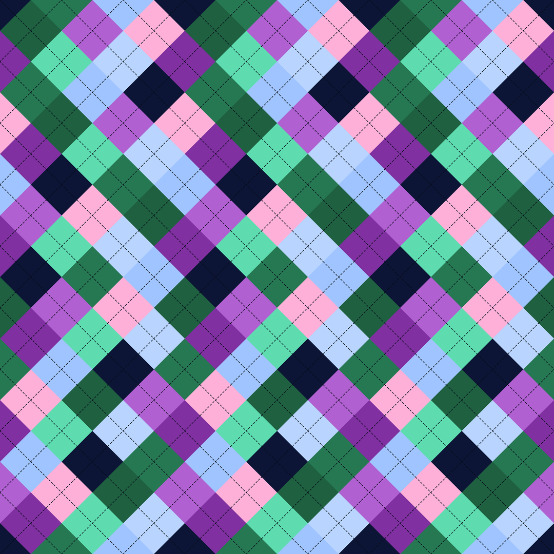 Seamless pattern tile — aurora australis argyle