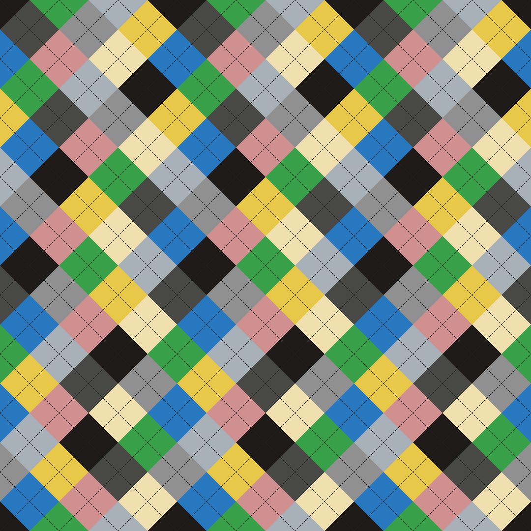 Seamless pattern tile — bike ride morning argyle