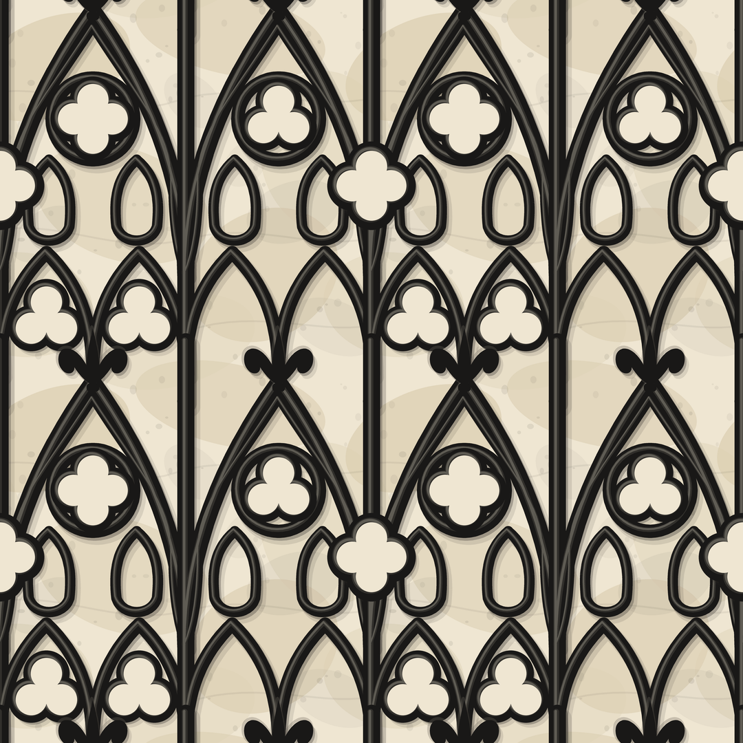 Seamless pattern tile — bone iron sanctum tracery