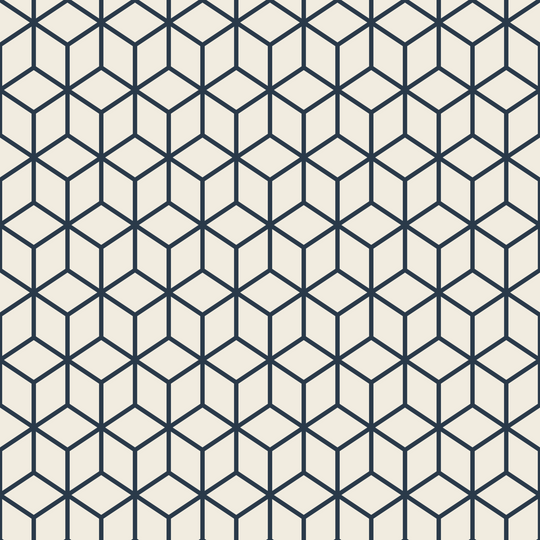 Seamless pattern tile — cream charcoal wire cubes