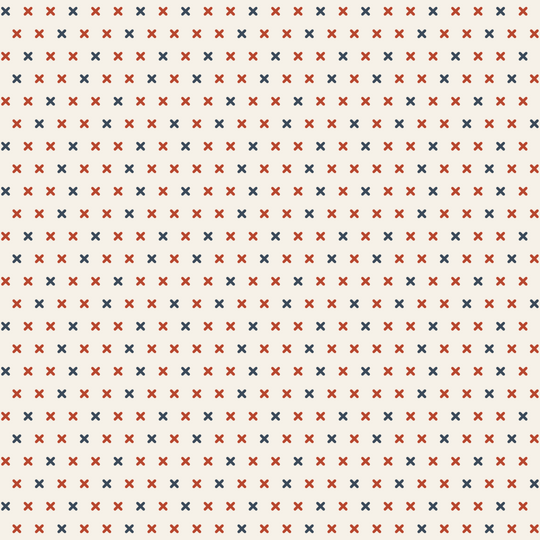 Seamless pattern tile — cream rust cross stitch ditsy