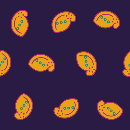 Seamless pattern tile — diwali marigold paisley