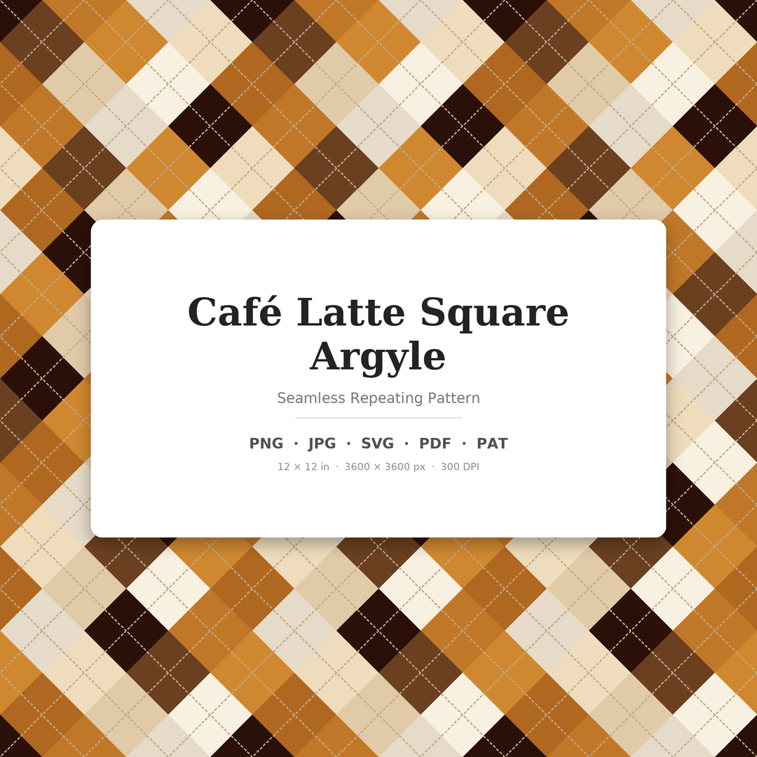 Cafe Latte Argyle seamless pattern — main preview