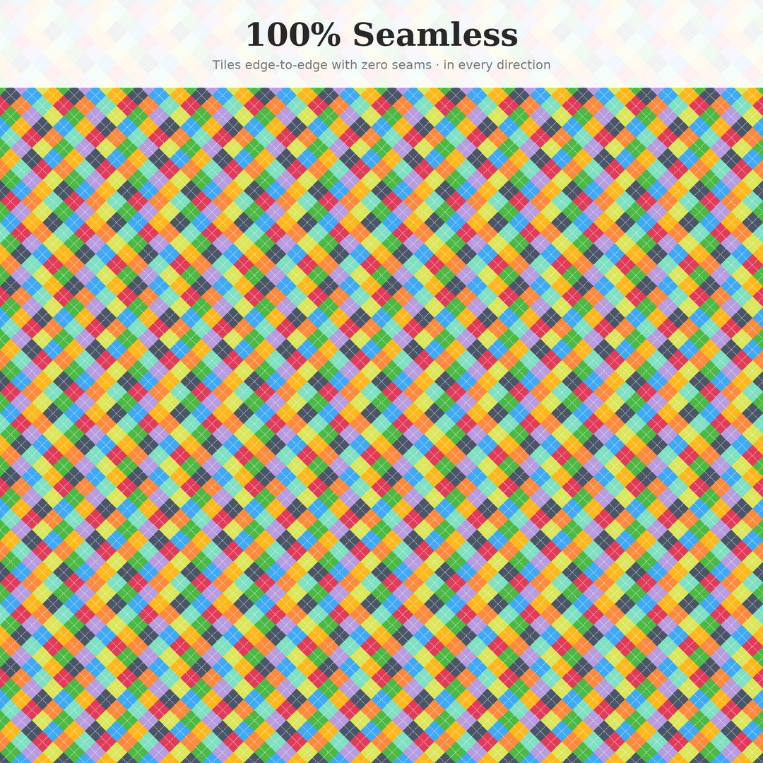 Bright Cheerful Classroom Argyle seamless pattern — preview image 4 of 10