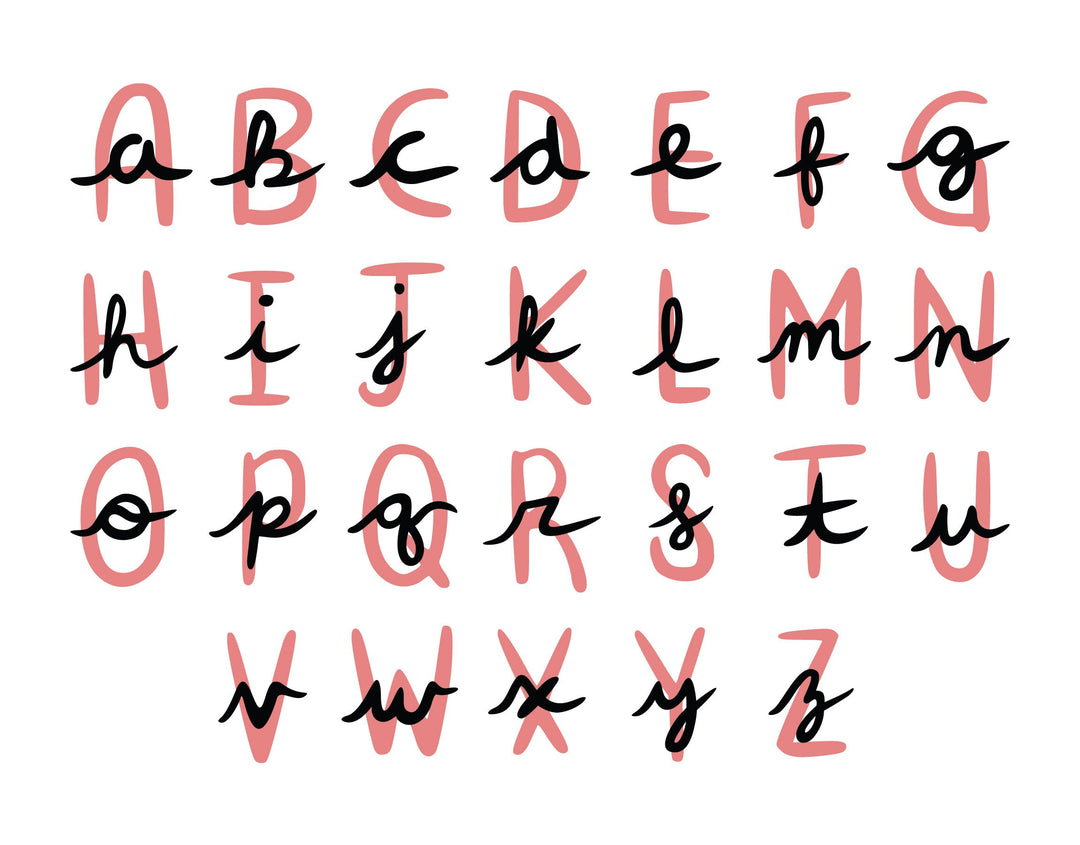 Cursive Letter Digital Stickers | 338 Pre-Cropped PNGs 13 Colors | GoodNotes Planner Sticker Book