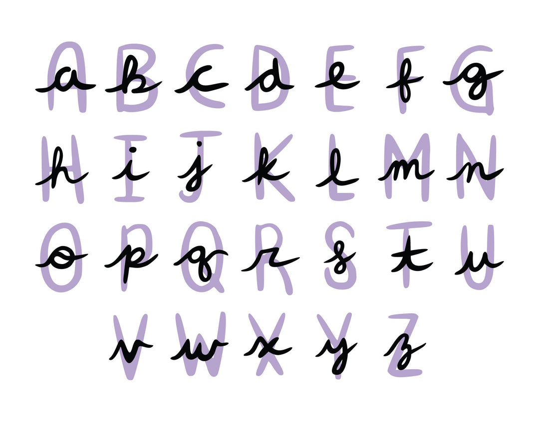 Cursive Letter Digital Stickers | 338 Pre-Cropped PNGs 13 Colors | GoodNotes Planner Sticker Book
