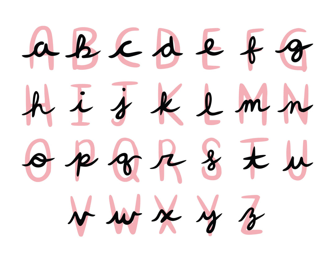 Cursive Letter Digital Stickers | 338 Pre-Cropped PNGs 13 Colors | GoodNotes Planner Sticker Book