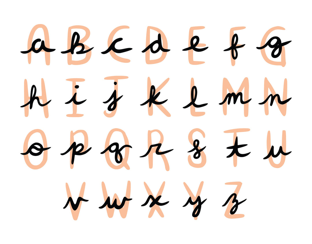 Cursive Letter Digital Stickers | 338 Pre-Cropped PNGs 13 Colors | GoodNotes Planner Sticker Book