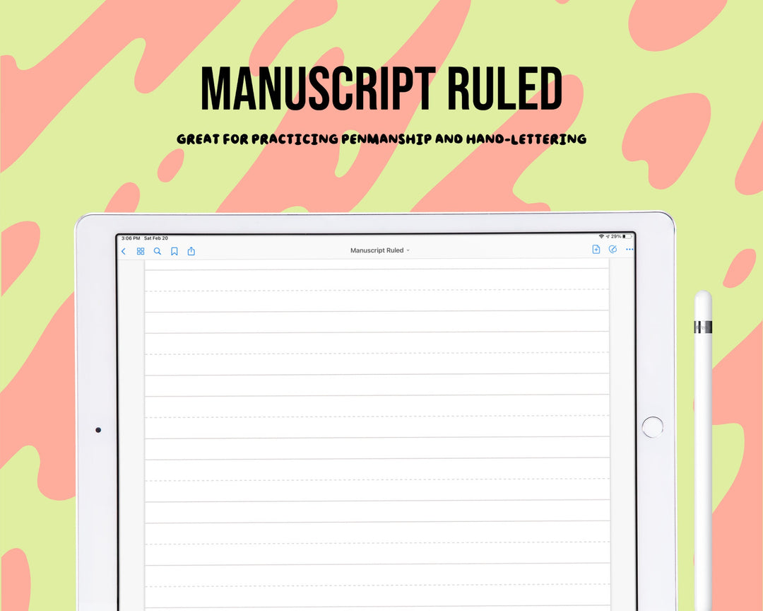 Landscape Lined Notepaper Bundle – 6 Page PDF for Goodnotes