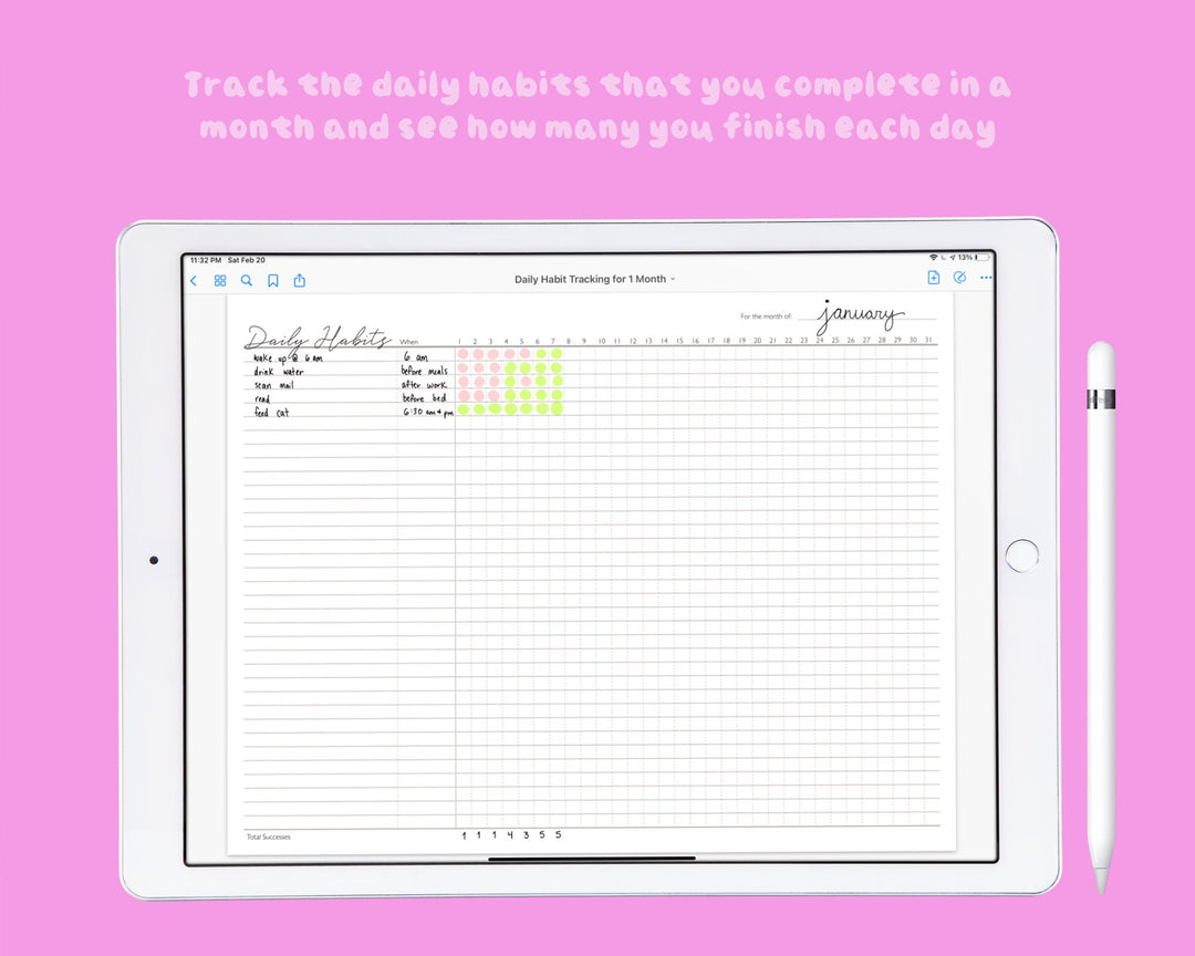 Landscape Habit Tracker Bundle – Daily, Weekly, Monthly, Annual (PDF)