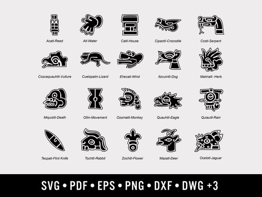 Aztec Glyphs digital bundle — main preview