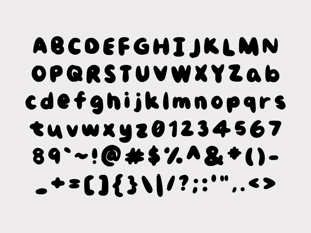 Bubble Letter Font OTF TTF | Chunky Playful Kids Bold Display | Cricut Silhouette | Digital Download