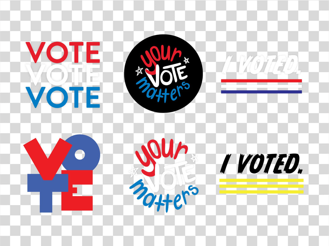 Voting SVG Bundle | Election Graphics 9 File Formats | Cricut Silhouette Civic Digital Download