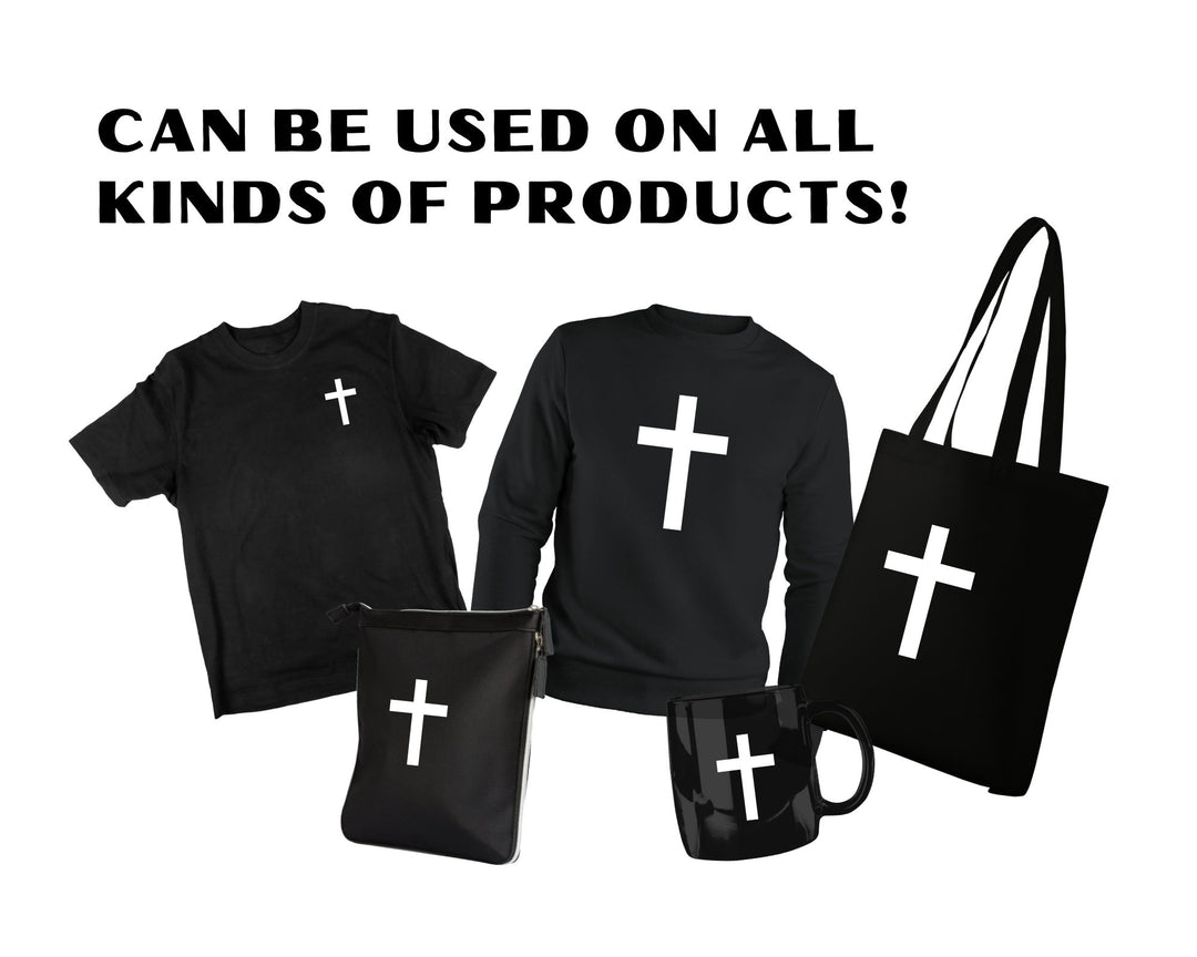 Christianity Latin Cross Vector Graphic | 12 Formats inc. SVG | Cut, Print, Design, Sublimate | Bold, High-Contrast, White, Black