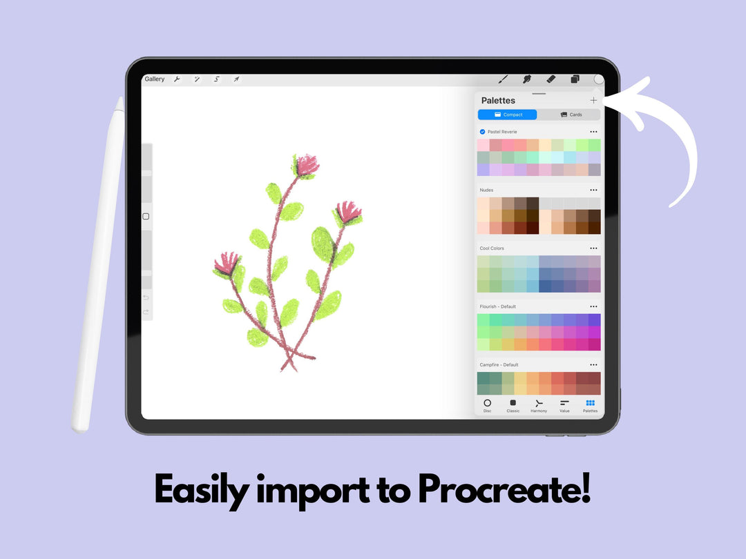 Pastel Procreate & PDF Color Palette – 30 Colors | Printable Chart + Swatches File | Hex, RGB, CMYK