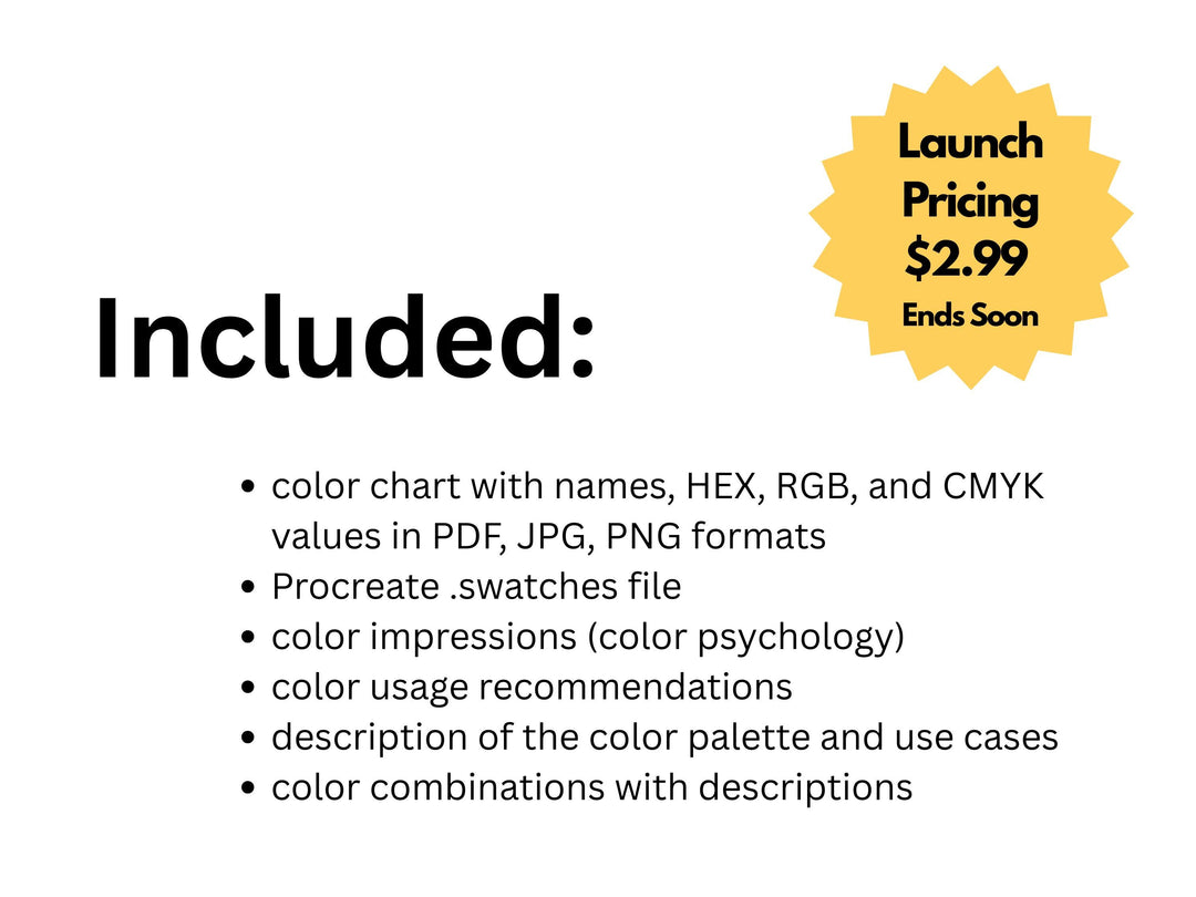 Moody Procreate & PDF Color Palette – 30 Colors | Printable Chart + Swatches File | Hex, RGB, CMYK | Branding, Graphic Design, Illustration