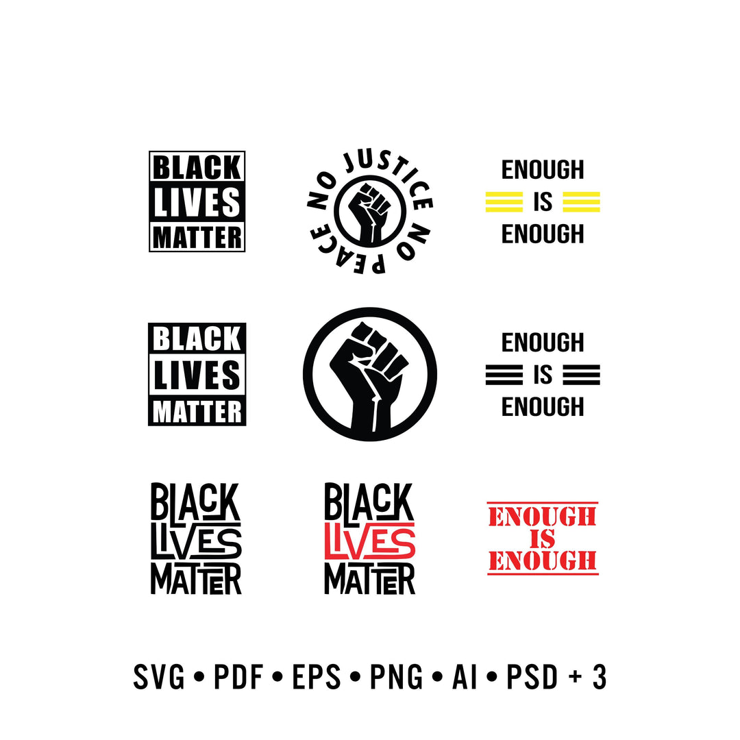 Black Lives Matter SVG Bundle | BLM Graphics 9 File Formats | Cricut Silhouette Digital Download