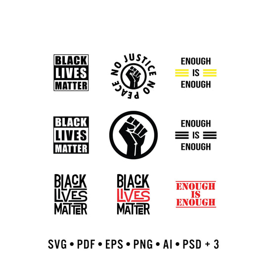 Black Lives Matter vector graphic set — main preview