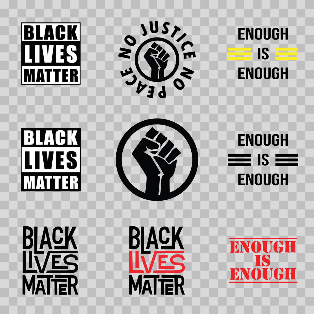 Black Lives Matter SVG Bundle | BLM Graphics 9 File Formats | Cricut Silhouette Digital Download