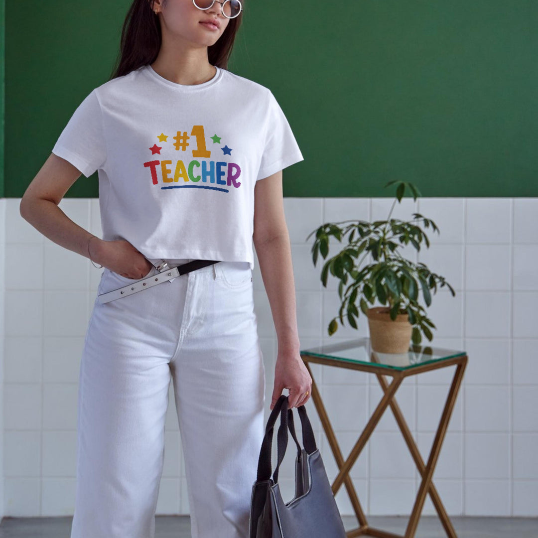 Number One Teacher SVG PNG Rainbow | #1 Teacher Graphic | Cricut Silhouette | Teacher Gift Download
