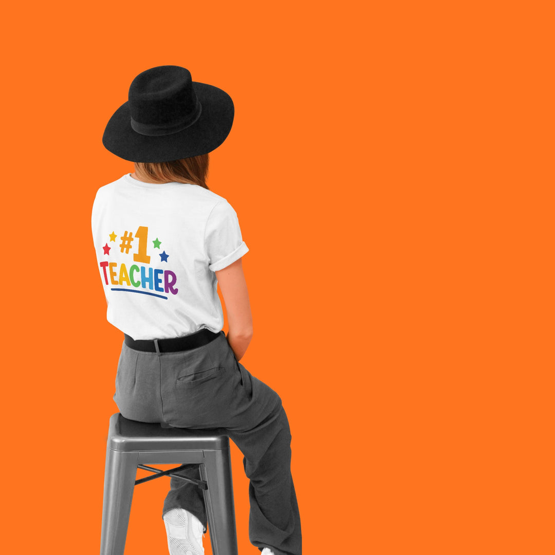 Number One Teacher SVG PNG Rainbow | #1 Teacher Graphic | Cricut Silhouette | Teacher Gift Download
