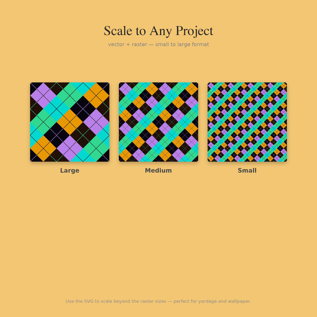 Afrofuturism Argyle Digital Paper for Bold Craft Projects, Seamless Cosmic Diamond Lattice for Fabric and Scrapbooking
