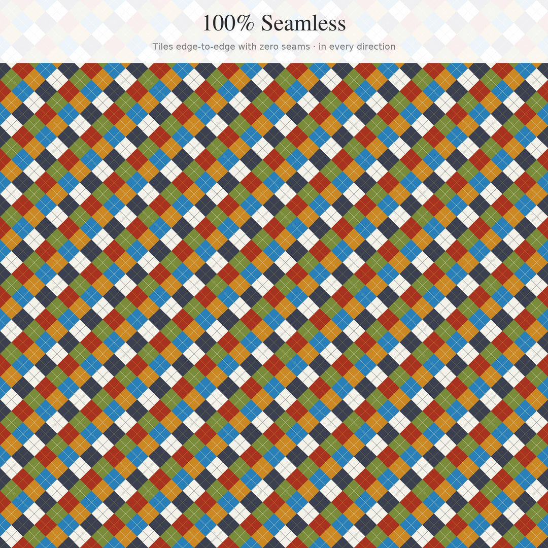 Ancient Greece Argyle Digital Paper for Mythology Craft Projects, Seamless Olive Diamond Lattice for Fabric and Scrapbooking