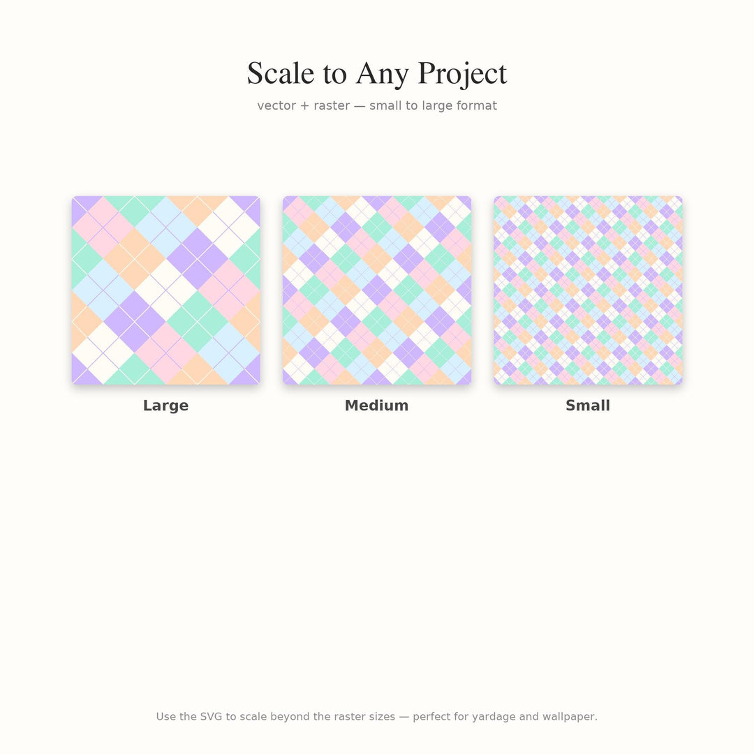 Anime Pastel Argyle Digital Paper for Kawaii Craft Projects, Seamless Bright Diamond Lattice for Fabric Printing and Scrapbooking
