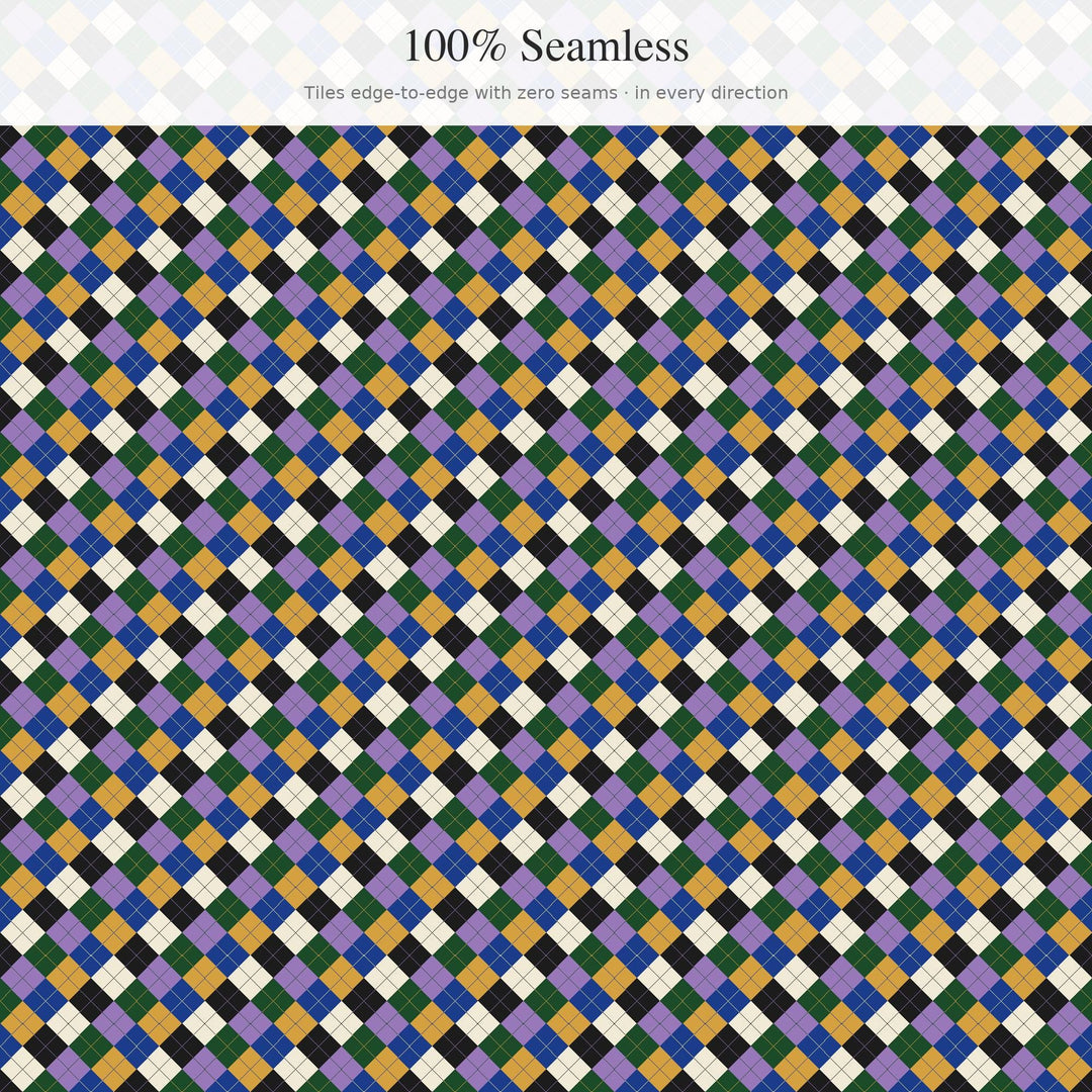 Glamour Art Deco Argyle Digital Paper for Jazz Age Crafts and Vintage Party Decor, Seamless Diamond Lattice for Sewing Projects