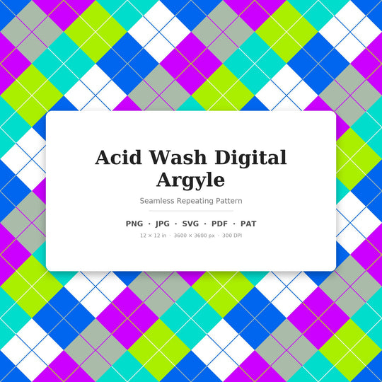 Acid Wash Argyle seamless pattern set — main preview