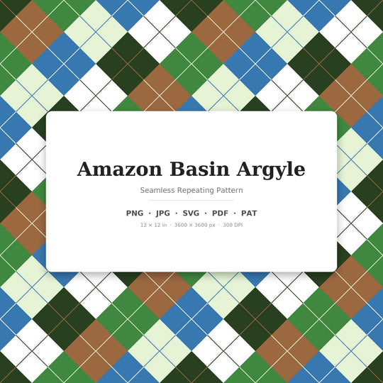Amazon Basin Argyle seamless pattern set — main preview