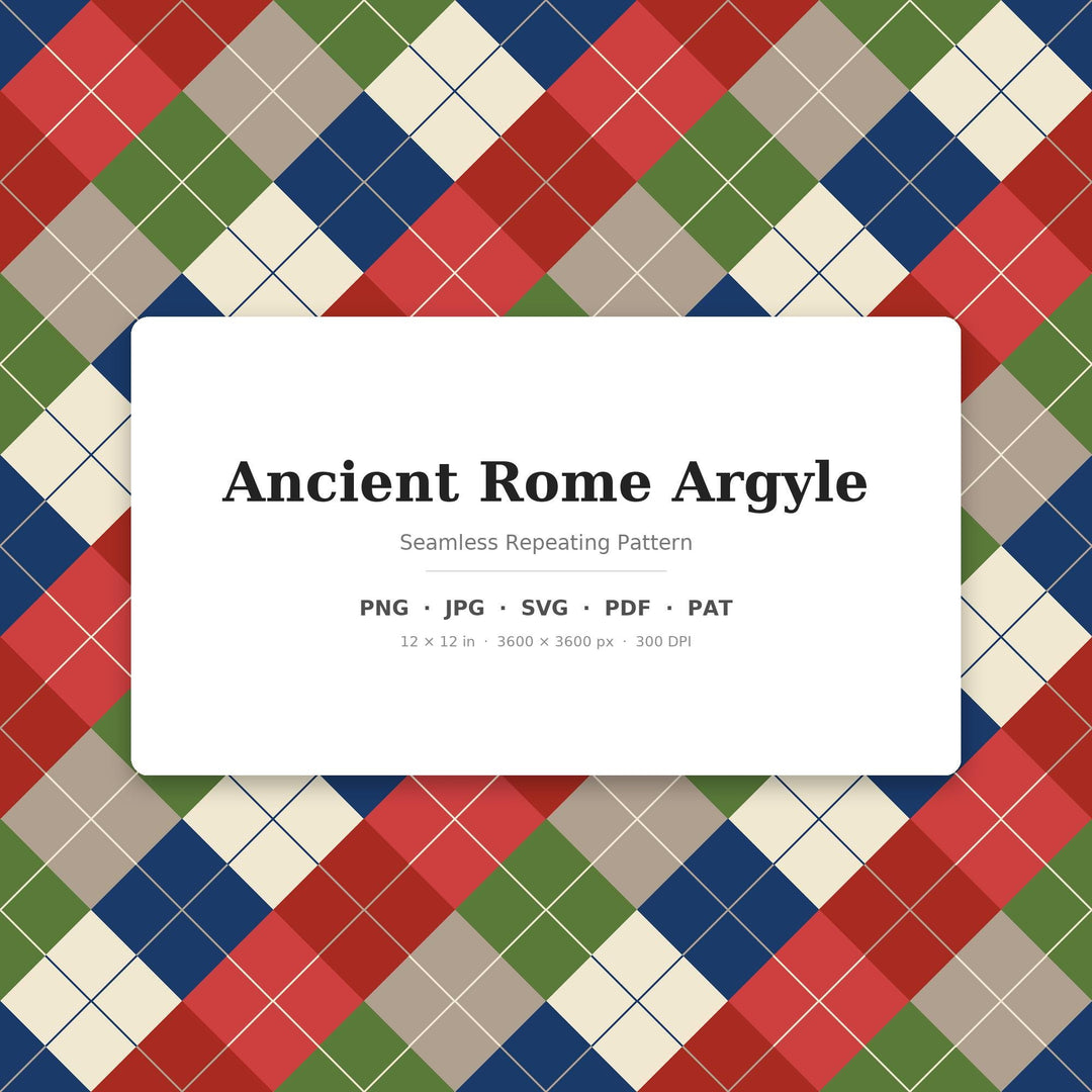 Ancient Rome Argyle Digital Paper for Historical Craft Projects, Seamless Marble Diamond Grid for Fabric and Scrapbooking