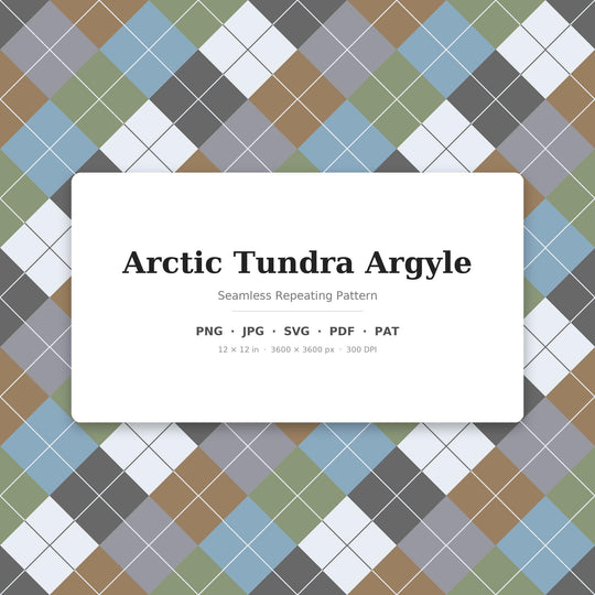 Arctic Tundra Argyle seamless pattern set — main preview