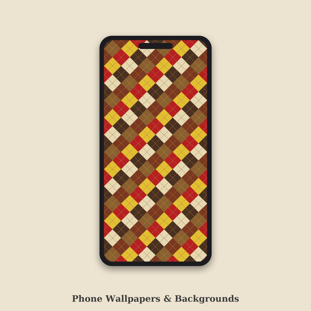 Autumn Harvest Argyle Seamless Pattern | Digital Paper, Fabric Design (Digital Download)